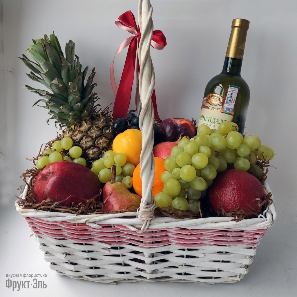  корзина с фруктами и вином - ФруктЭль